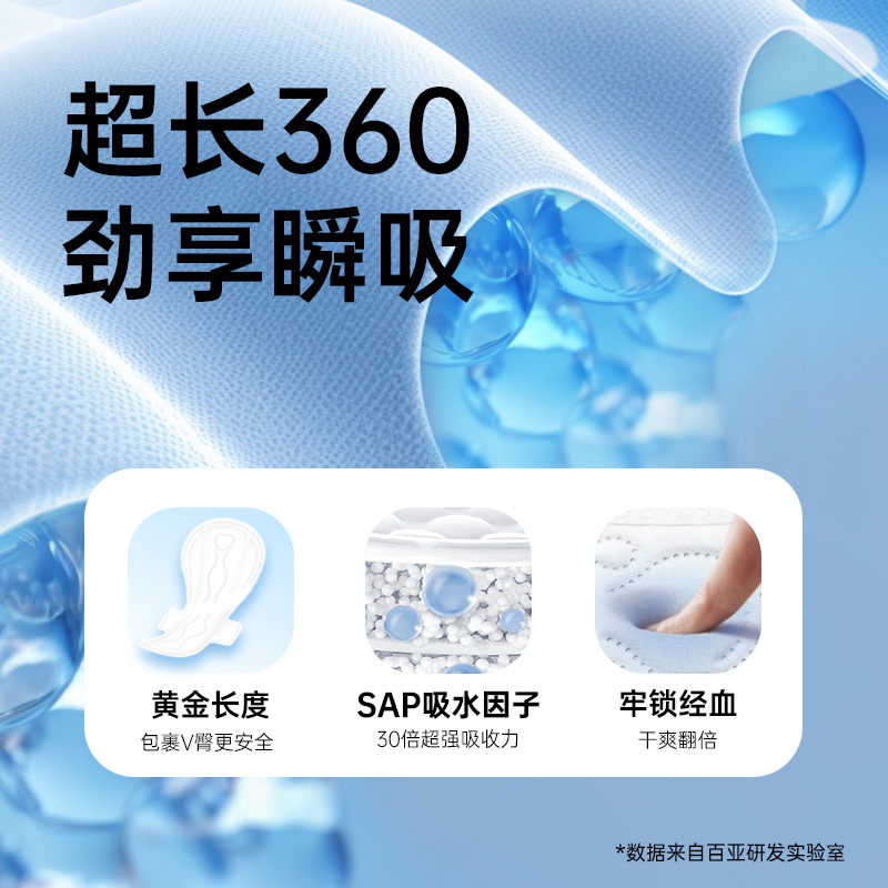 自由点卫生巾360超薄超长日用夜用组合姨妈巾官方旗舰店运动自由