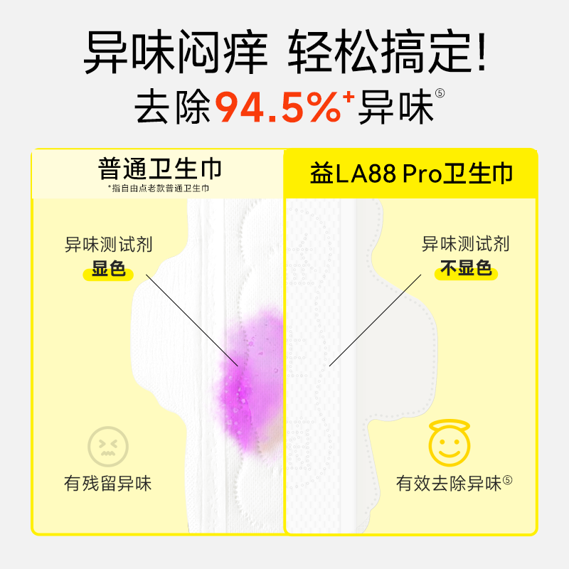 【优于新国标】自由点益生菌pro卫生巾超薄防漏姨妈巾护垫官方