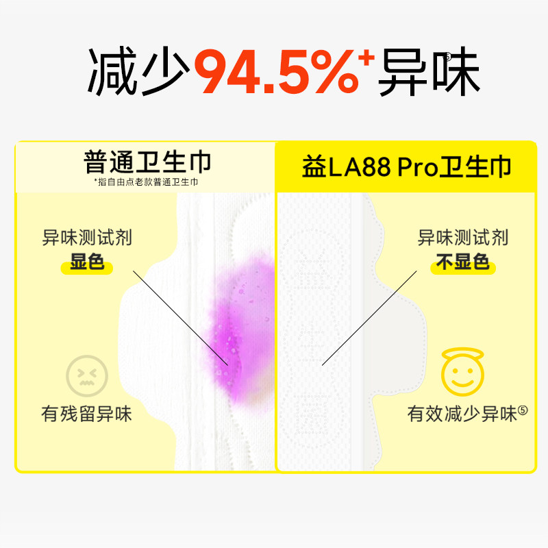 【优于新国标】自由点益生菌pro卫生巾超薄防漏姨妈巾护垫官方