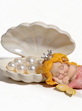 可爱美人鱼鱼缸装饰鱼池微景观造景沉底海底水族箱可爱人物小摆件