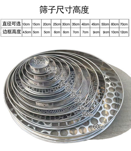 304不锈钢圆孔网筛子蓝莓分级筛花椒籽筛金刚菩提子筛香菇筛 筛子 - 图2