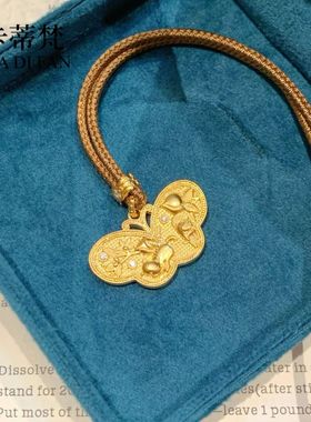 2025新款金店同款沙金庄周梦蝶蝴蝶项链爆款新中式女士蝴蝶吊坠