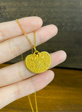 2025新款中式凤华玲珑项链女款花丝锁包高级感锁骨链宫廷沙金手饰