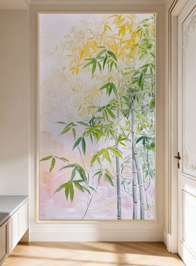 节节高升纯手绘油画客厅玄关挂画