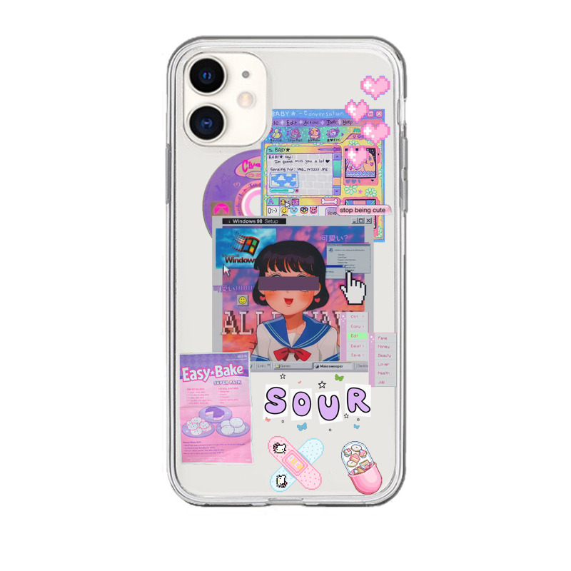 原创像素少女甜酷适用iphone12pro苹果11华为nova5p30手机壳透明-图1