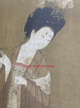 周昉簪花仕女图唐代工笔人物画