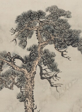 王翚仿李营丘江干七树图山水画