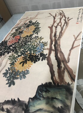 吴昌硕天竹图写意花鸟国画