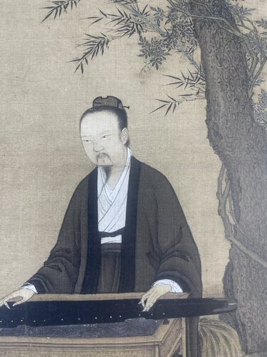 宋徽宗听琴图仿古画复制客厅书房玄关装饰中国画名人字画挂画装裱 - 图2