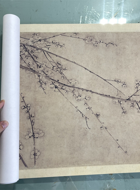 明 朱瞻基 墨梅图 古代工笔花卉国画长卷真迹微喷临摹学习范本
