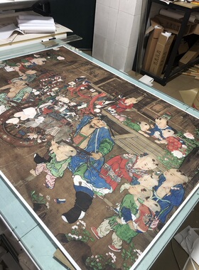 古画人物宋代著名画家苏汉臣货郎图真迹复制品画芯非手绘临摹装饰