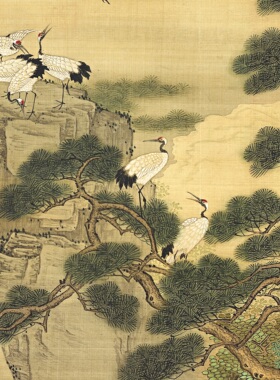 明代吕纪百鹤图新中式卷轴国画