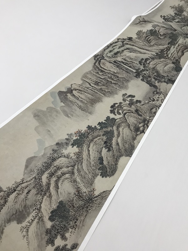 1:1明王翚秋山暮霭山水画长卷国画艺术微喷古代名画复制品装饰画 - 图0