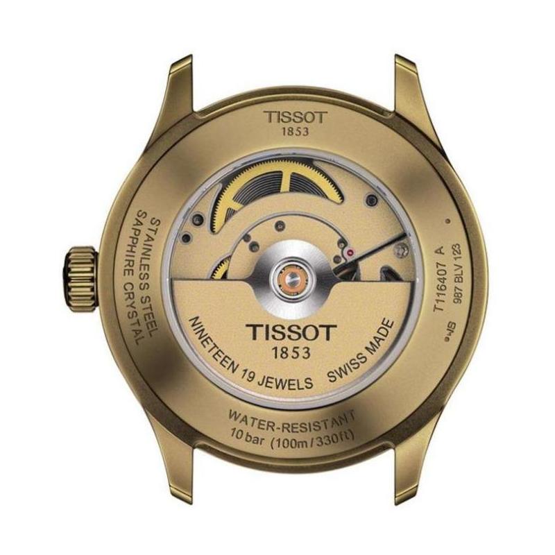 天梭男手表Tissot瑞士机械表自动Gent XL皮带水钻T1164073605100