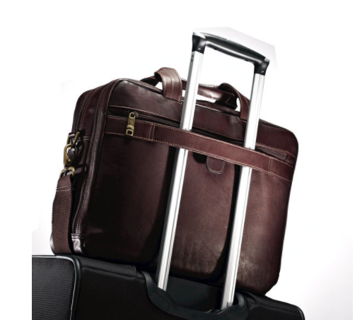 Samsonite/新秀丽男单肩包中号皮质公文包手提舒适经典正品50792