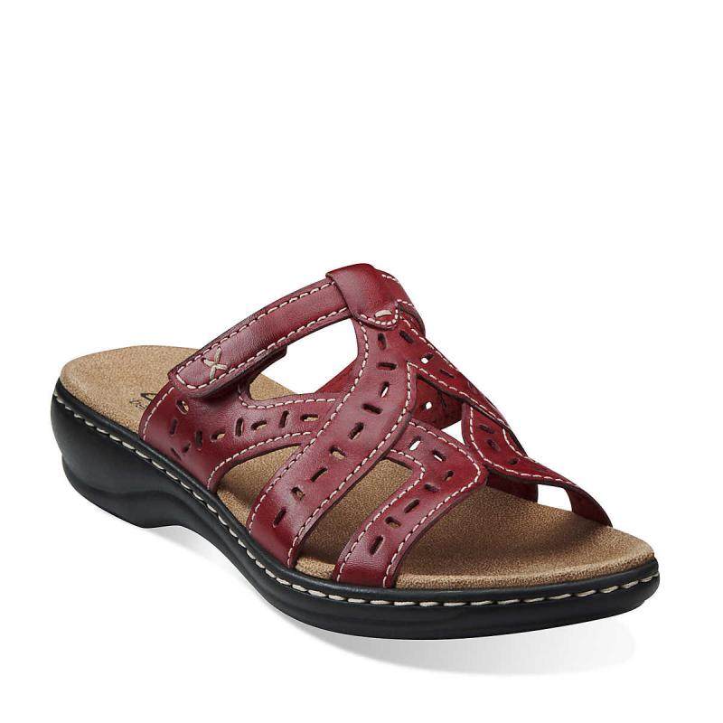 clarks red slippers