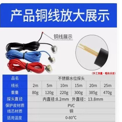 伊莱科不锈钢水位控制器探头工程液位水塔自动上水传感器EDF-96用 - 图1