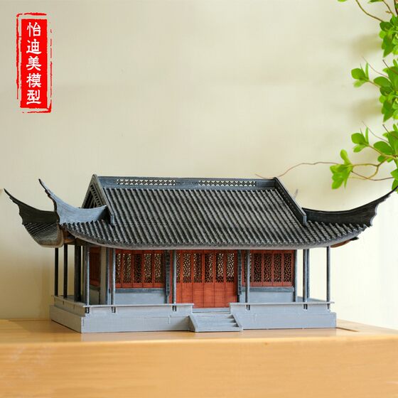 Chinese ancient building pavilion model material diy handmade ornaments assembled mortise and tenon structure pavilion wooden cabin