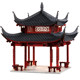 Diy handmade model ancient building assembly Chinese style pavilion mortise and tenon structure four-corner pavilion wooden ornaments Cuiwei Pavilion