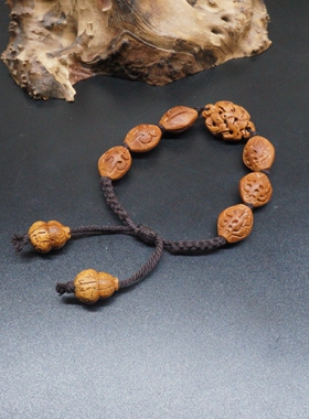 桃核六字真言藏式手链情侣礼物