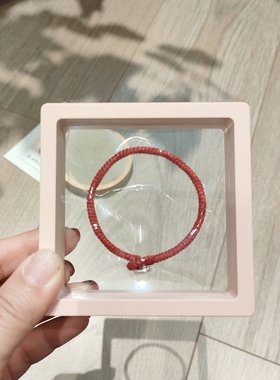 99纯银砣平安喜乐红绳编织手串女豆豆小锁单圈手链小众设计礼物