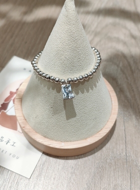 S925银不规则Luck手链小众设计纯银手串生日礼物送女友闺蜜