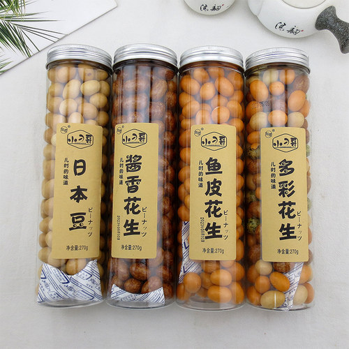珈璎小刁哥鱼皮花生270g罐装厦门特产80后怀旧零食多彩豆日本豆 - 图2