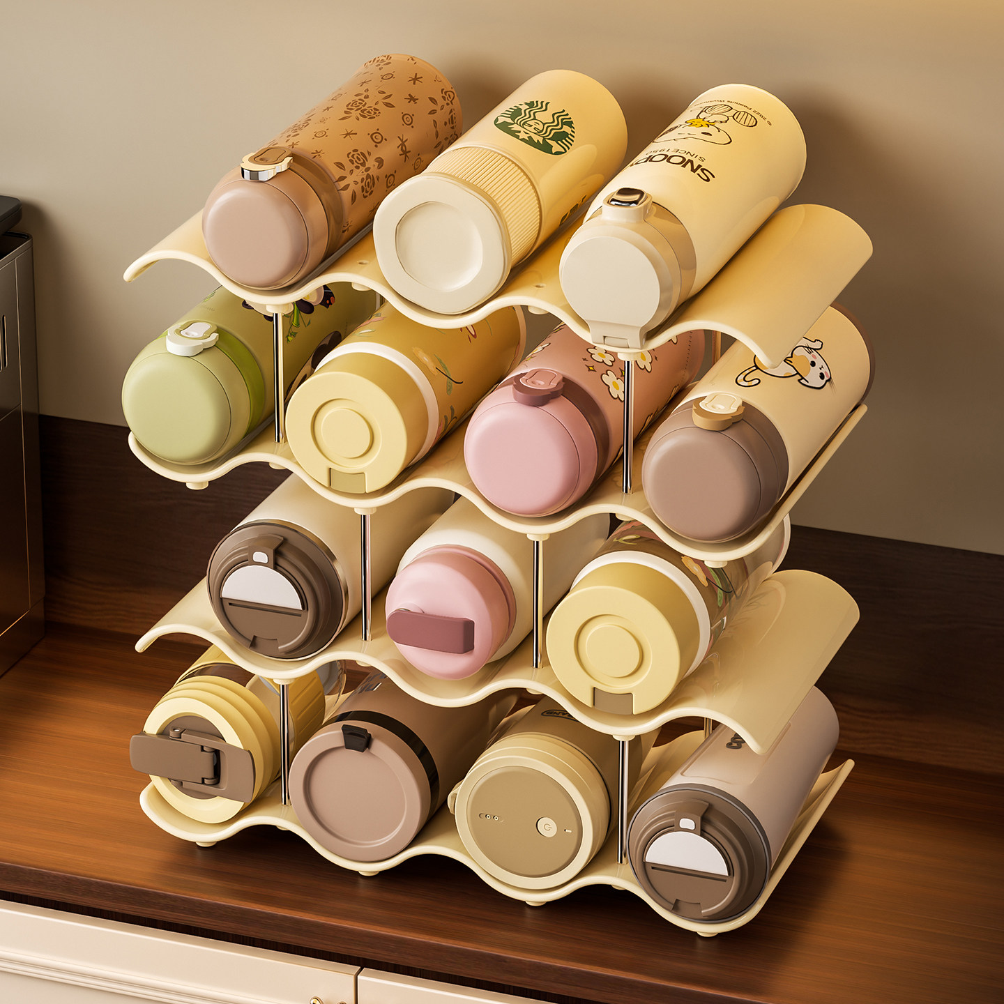 多层水杯架家用客厅柜内大容量杯子收纳置物架防尘保温杯茶杯架子,淘宝优惠券,粉丝福利购,淘宝优惠卷