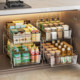 Kitchen countertop storage rack inside cabinet pull-out storage rack