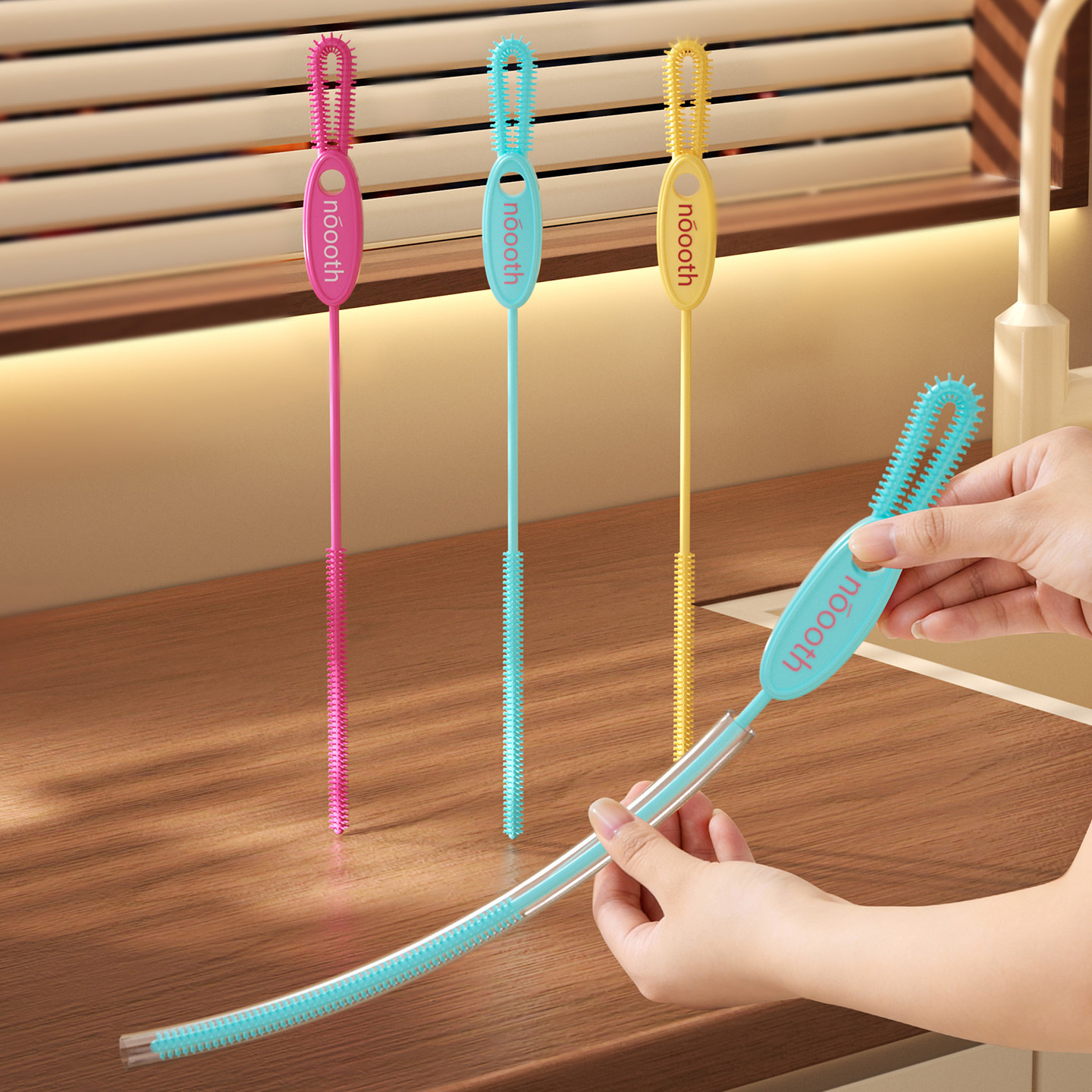 二合一硅胶吸管刷加长奶瓶盖清洗刷水杯缝隙专用清洁神器长柄刷子,淘宝优惠券,粉丝福利购,淘宝优惠卷