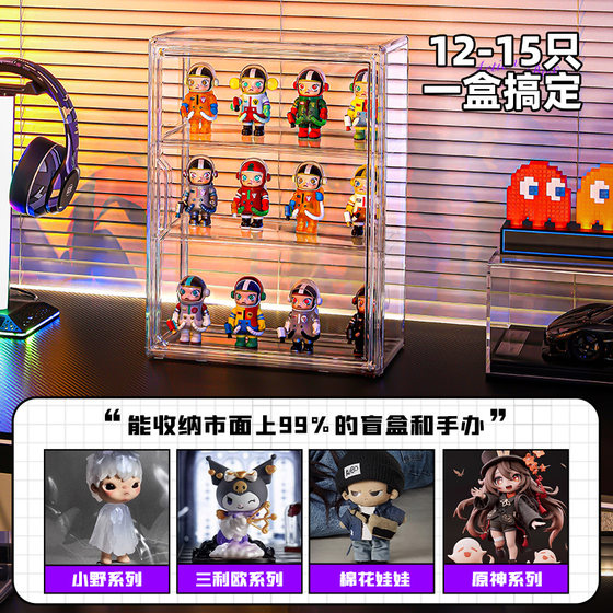 Fully transparent blind box display box for figures