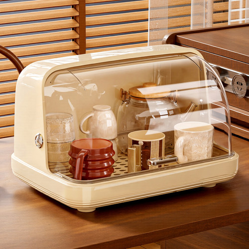杯子收纳置物架桌面防尘水杯收纳盒厨房餐桌茶杯玻璃杯托盘沥水架 - 图1