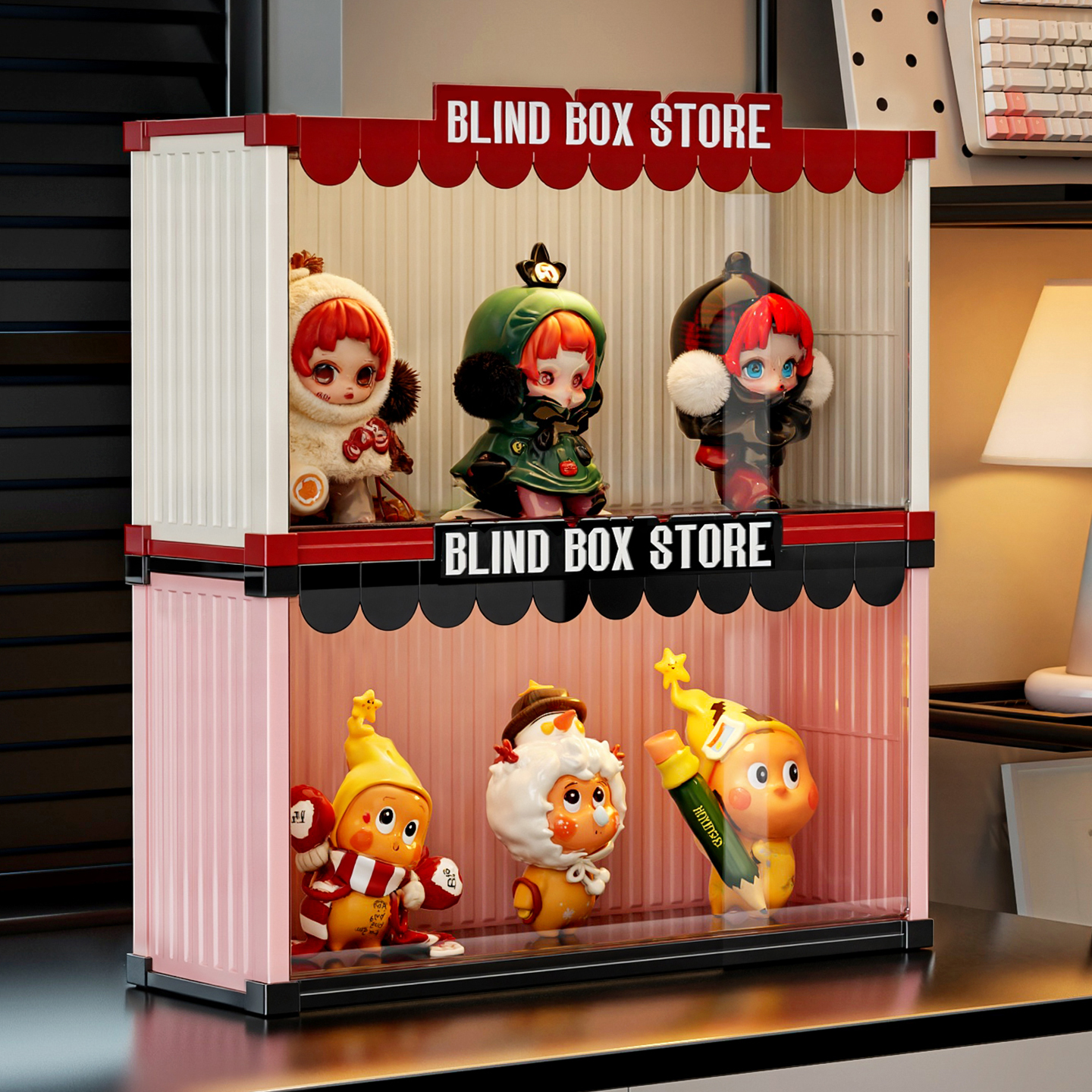Labubu blind box storage box star man display cabinet