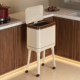 Tall kitchen waste bin that requires no bending