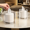 The tissue box used in fast restaurants is completely transparent