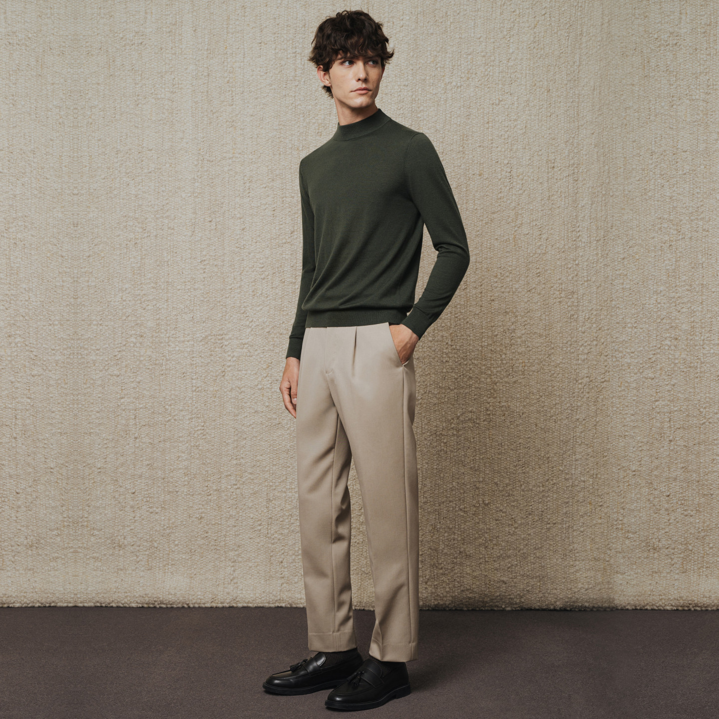 澳嘉羊毛衫男款男士毛衣羊绒高级感针织衫轻薄长袖内搭2025秋冬