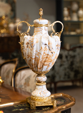 欧式风陶瓷镶铜古典奢华别墅奖杯