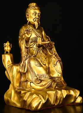 纯铜神医华陀神像摆件中医馆药店名医孙思邈真人药王医圣铜像摆件