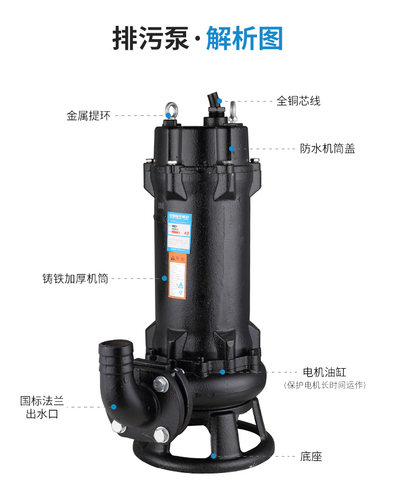 家用切割式污水泵排污泵抽粪化粪池沼气杂物220V泥浆泵380V潜水泵 - 图0