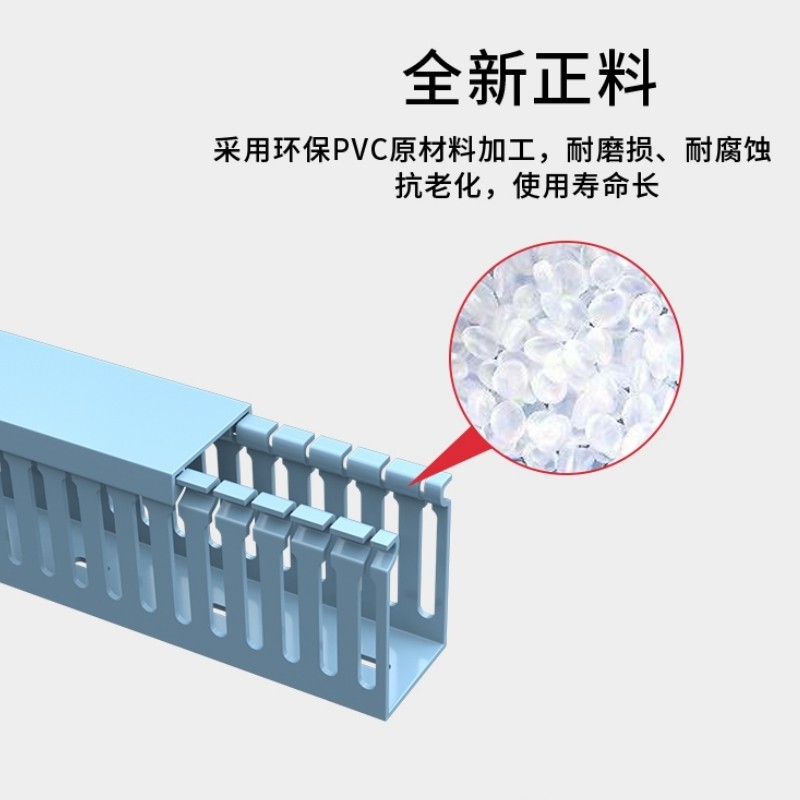 灰蓝色PVC线槽明装阻燃开口线槽工业控制电柜配电箱电线塑料线槽,淘宝优惠券,粉丝福利购,淘宝优惠卷