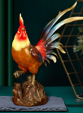 吉善堂黄铜万事大吉公鸡摆件