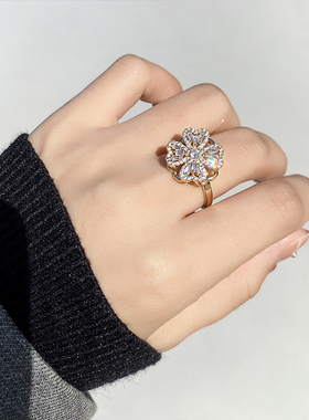 轻奢高级感旋转戒指时尚个性女