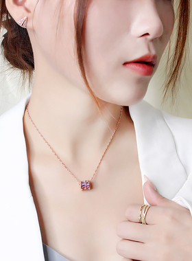 短款玫瑰金ins潮风小蛮腰项链