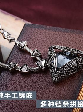 韩国时尚复古水晶毛衣链