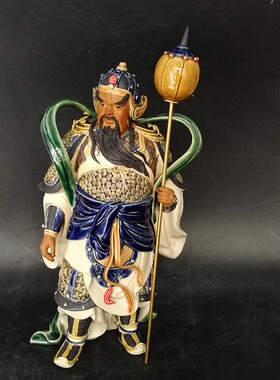 陶瓷门神对摆件开业礼品客居摆设