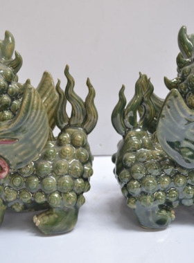 陶瓷工艺品麒麟摆件开业礼品摆设
