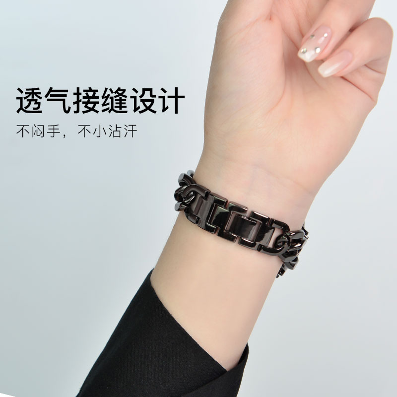 适用苹果手表表带applewatch 8/7/6/5男女潮牌小香风iwatch 4/3代ultra创意新款IAMYEE高级感金属不锈钢链se