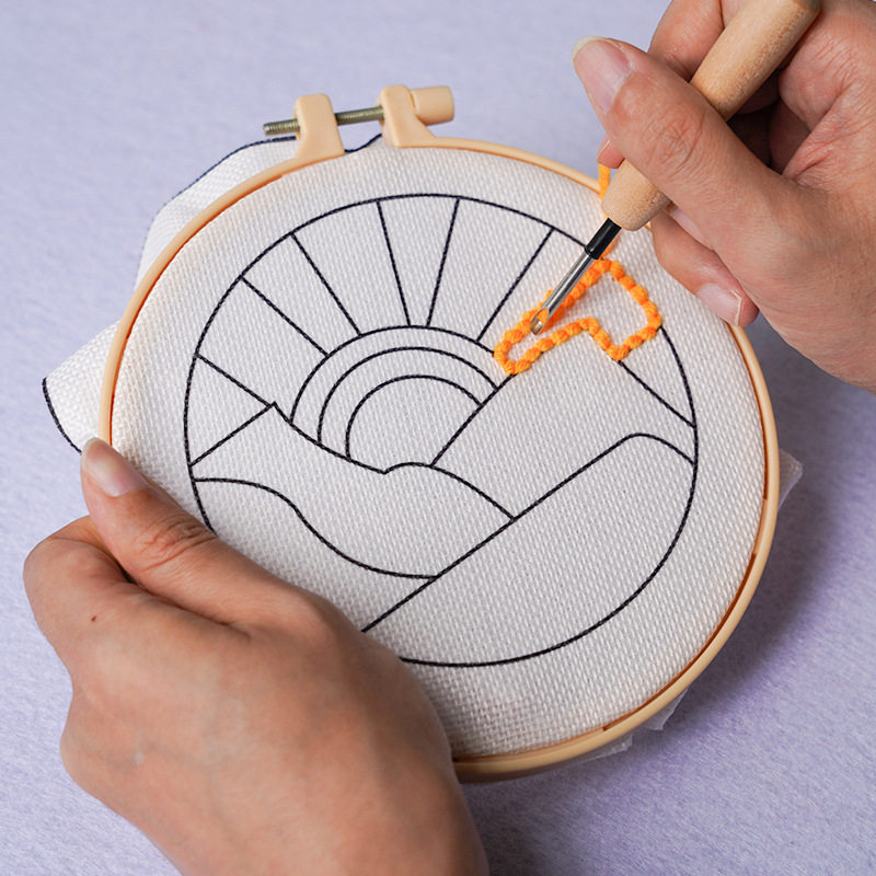 一套6个风景手作戳戳绣手工diy材料包杯垫戳针隔热垫毛线画解压,淘宝优惠券,粉丝福利购,淘宝优惠卷