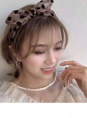 羽晞韩国网纱波点蝴蝶结发箍甜美公主百搭时尚高颅顶压发刘海发卡