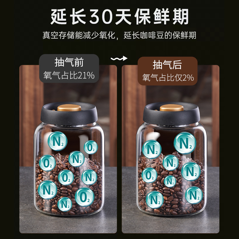 真空茶叶罐食品级收纳罐陈皮储存罐高档密封罐子便携防潮玻璃瓶盒